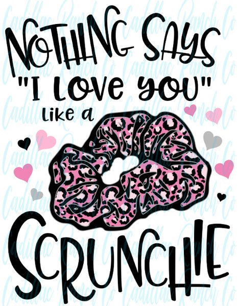 Nothing Says I Love You like a Scrunchie, Valentine's Day sublimation transfer