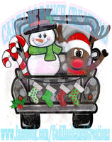 snowman black dot truck, Sublimation Transfer