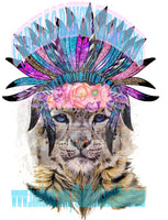 Snow Leopard in Headdress