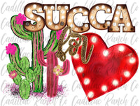 Succa For Love heart, Valentine's Day sublimation transfer