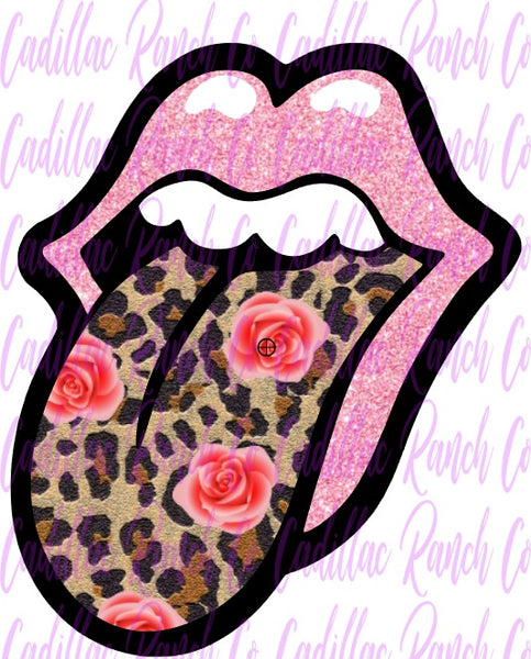 lips and tongue, Valentine's Day sublimation transfer