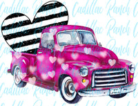 Truck full of love, Valentine's Day subway art sublimation transfer