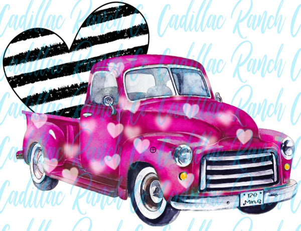 Truck full of love, Valentine's Day subway art sublimation transfer