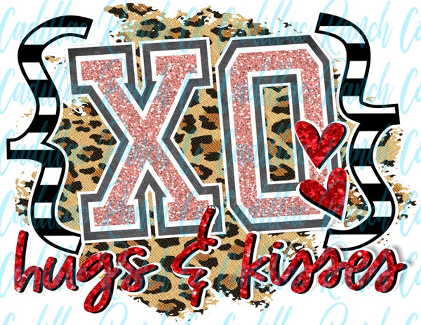 XO Hugs & Kisses, Valentine's Day sublimation transfer