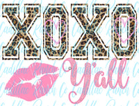 XOXO y'all, Valentine's Day sublimation transfer