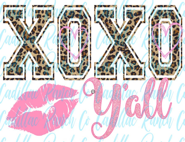 XOXO y'all, Valentine's Day sublimation transfer