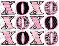 XOXO stacked, Valentine's Day sublimation transfer