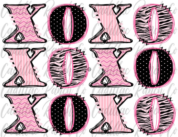 XOXO stacked, Valentine's Day sublimation transfer