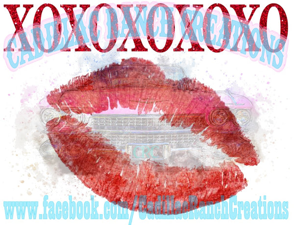 XOXO lips, Valentine's Day sublimation transfer